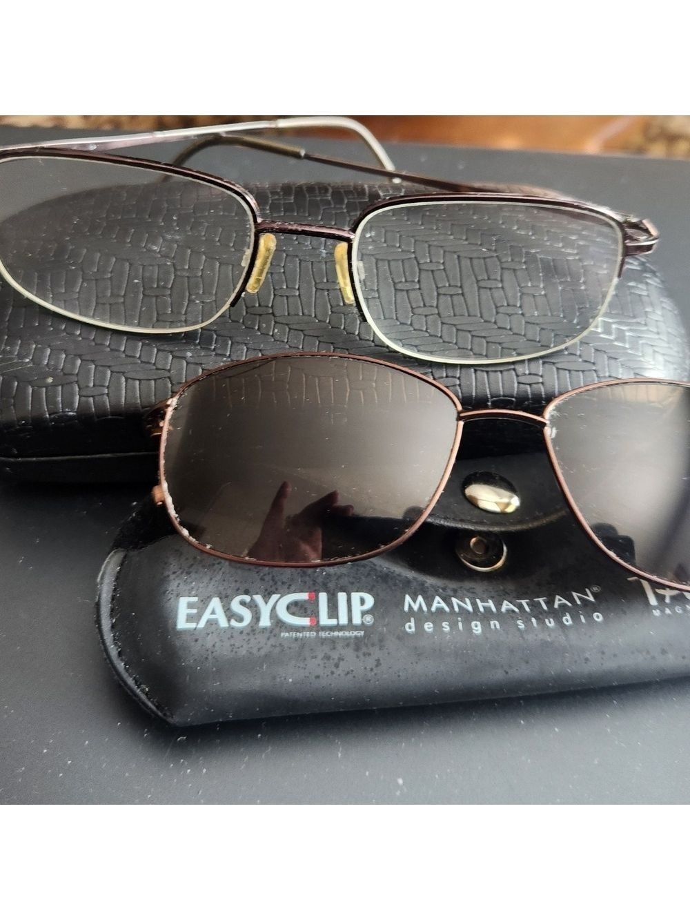 EASYCLIP MG747 47-19-135 BRONZE FLEX HINGE W/POLARIZED CLIP Ons,Eyeglass Frames - Picture 6 of 10